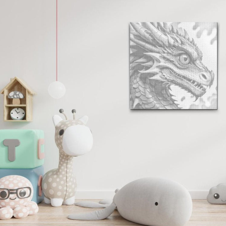 Fantasymotiv prickmålning drake tavla