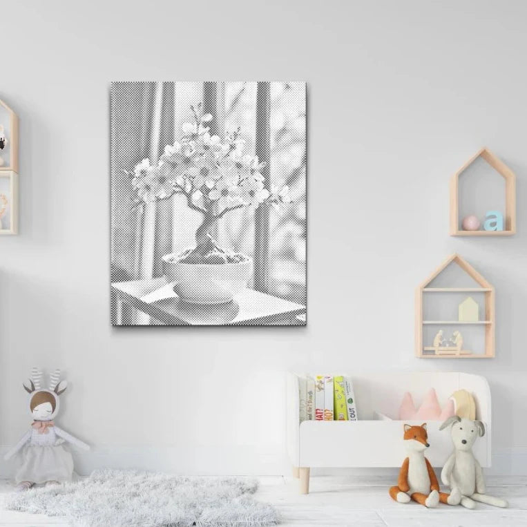 Bonsai Lugn prickmålning – avkopplande dot painting konst