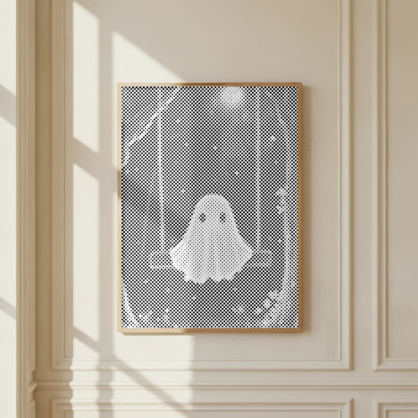 Spöke på gunga – halloween | Prickmålning