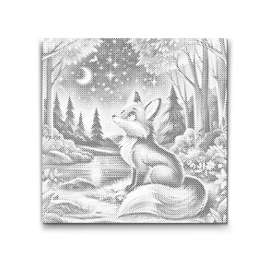 Stjärnnatt i skogen prickmålning – magiskt skogsmotiv i dot painting stil