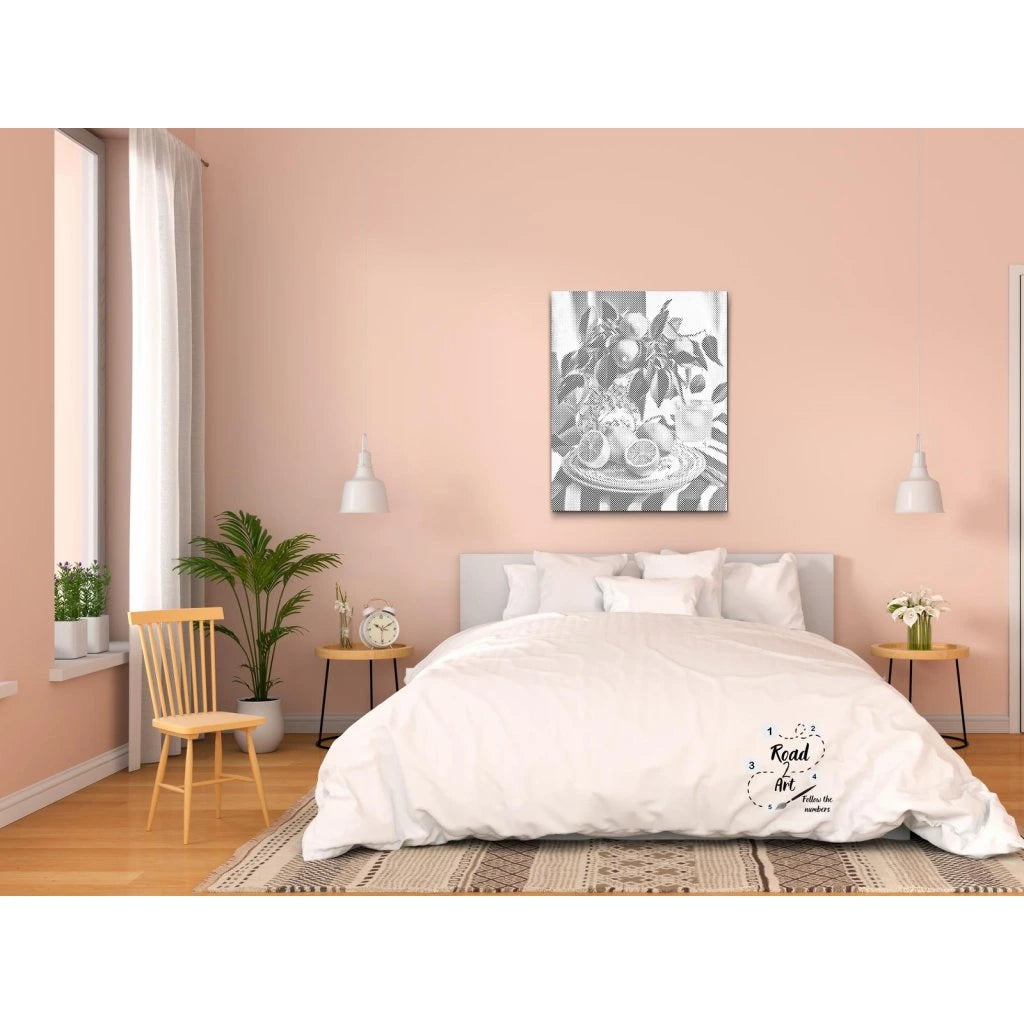 prickmålning apelsiner & citroner – vacker fruktkonst