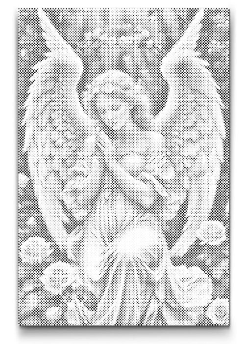 prickmålning ängel med rosor