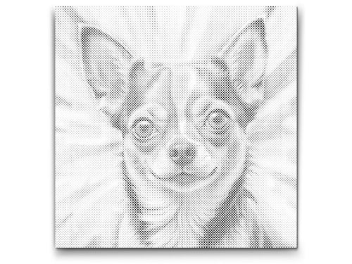 dot painting chihuahua hund prickkonst