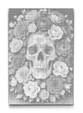 Prickmålning dödskalle med rosor motiv