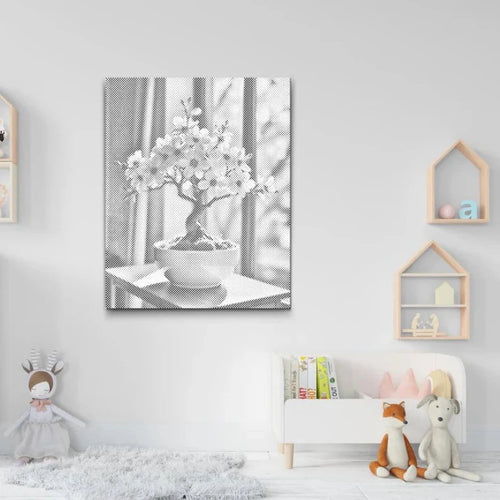 Bonsai Lugn prickmålning – avkopplande dot painting konst