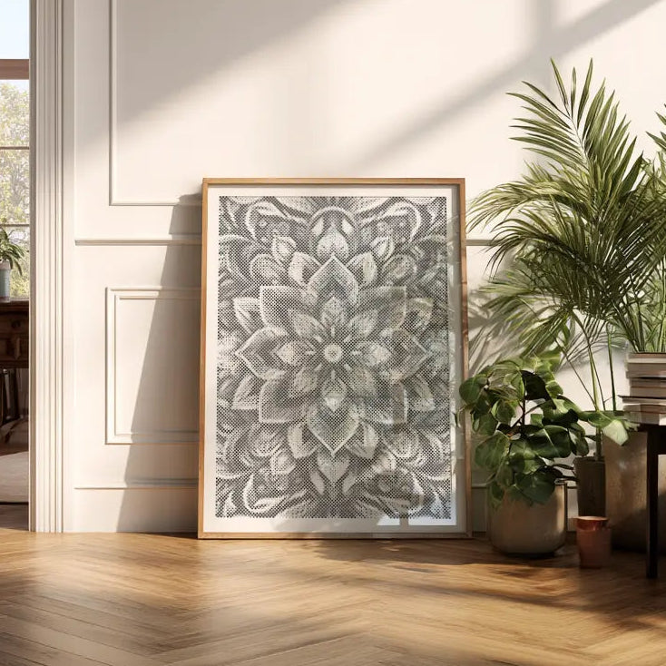 Mandala blomma | Prickmålning som färdigt prickmålning motiv