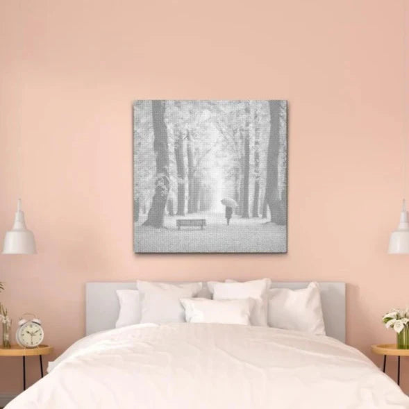 Höstskog prickmålning – dot painting prickkonst i höstens färger