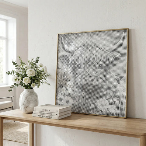 Ko i blommor | Prickmålning