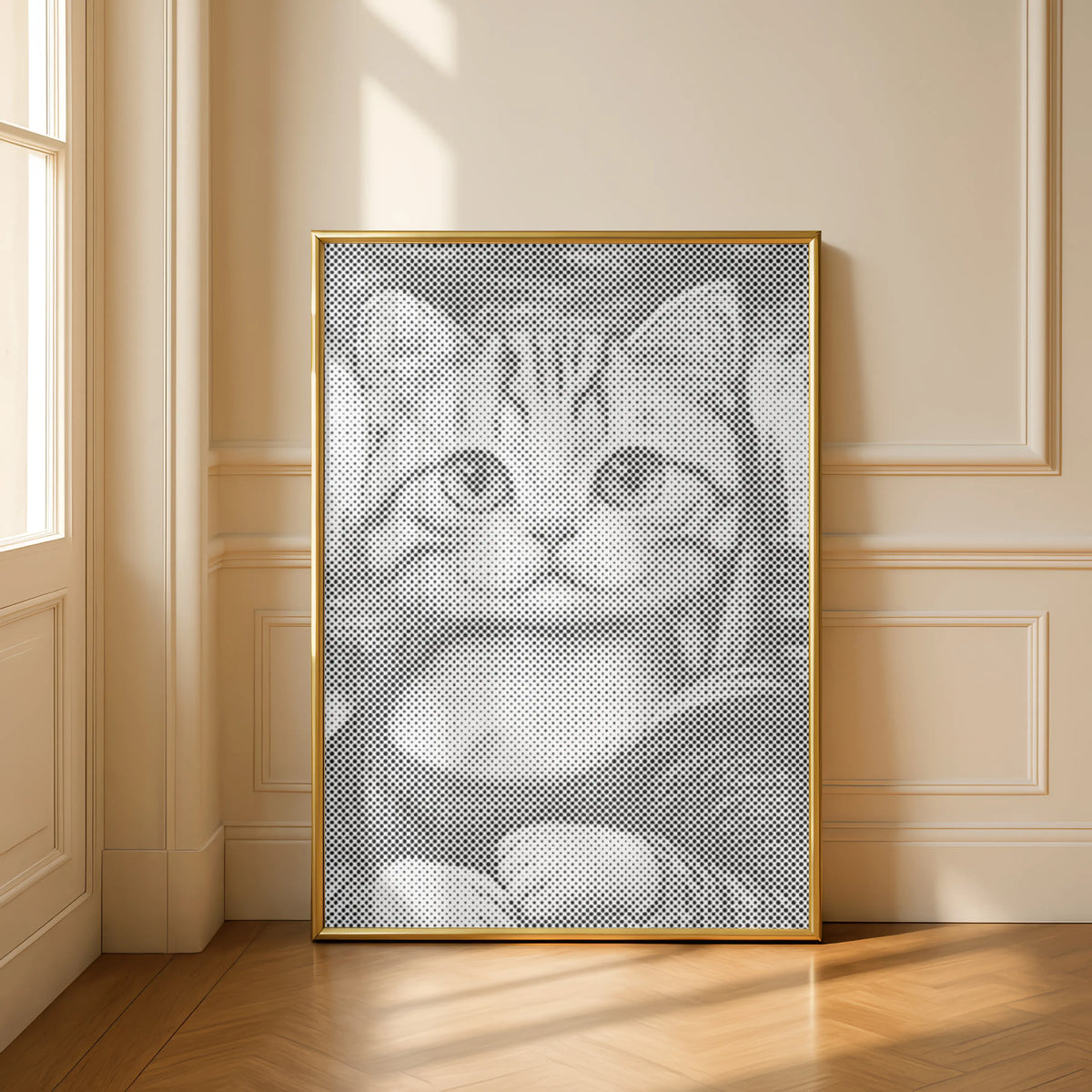 Mona Lisa katt | Prickmålning som färdigt prickmålning motiv