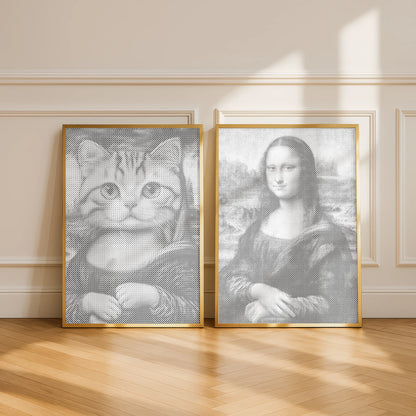 Mona Lisa katt | Prickmålning