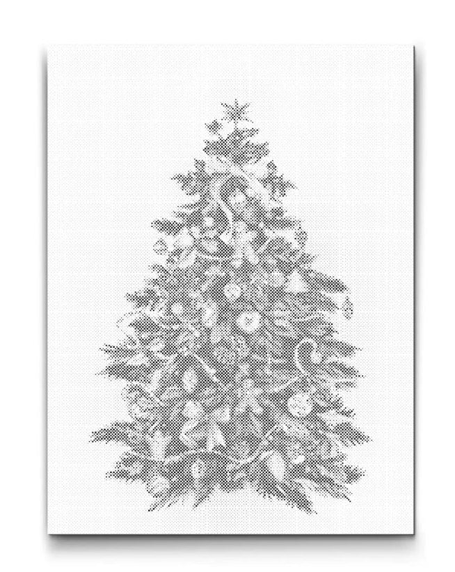 prickmålning av julgran detaljerat motiv för jul och vinter