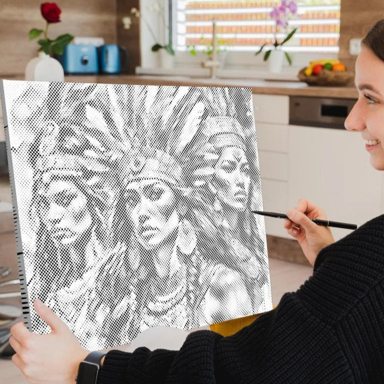 Prickmålning Vackra Kvinnor – prickkonst & dot painting