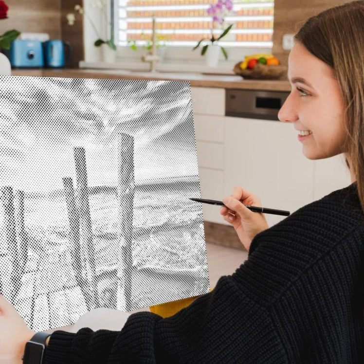 Solnedgång vid Stranden Prickmålning | Dot Painting & Prickkonst