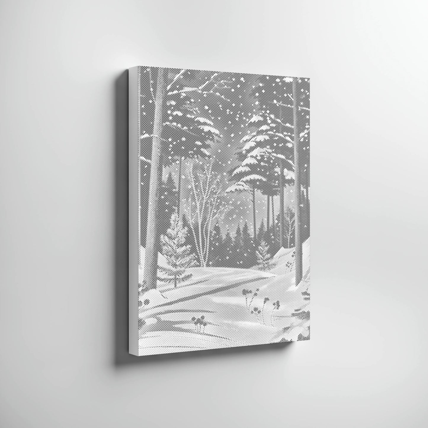 Vinterskog i snö | Prickmålning