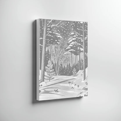 Vinterskog i snö | Prickmålning