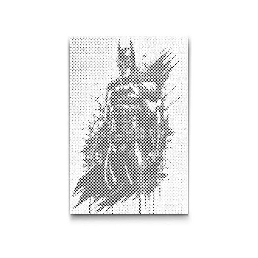 Prickmålning Batman – dot painting/prickkonst med superhjälte-motiv.