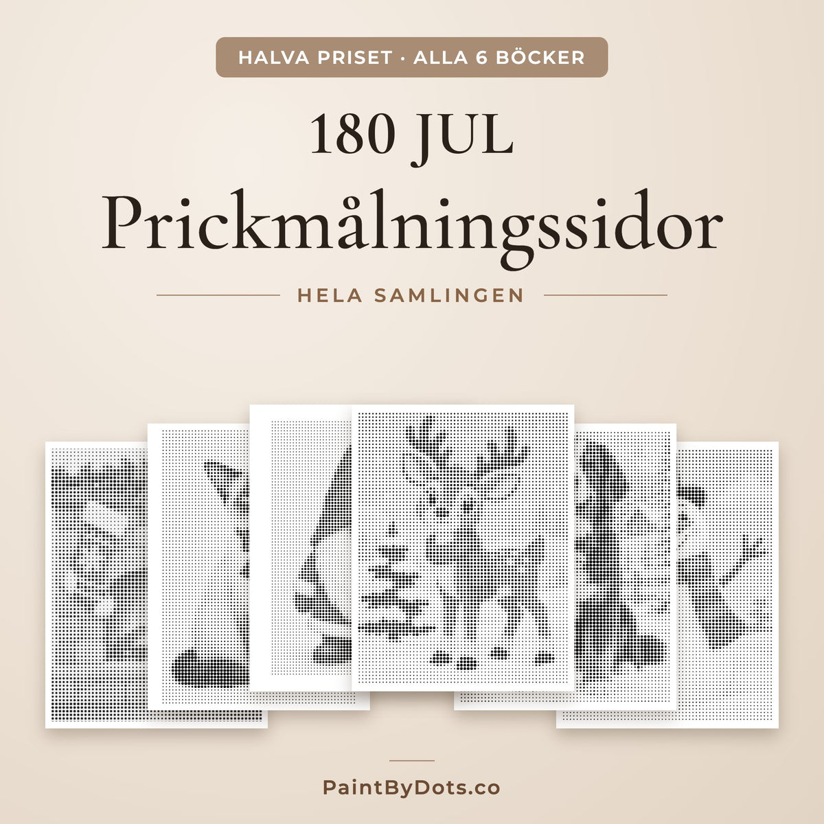 Den kompletta julsamlingen prickmålning paket med 180 utskrivbara sidor från 6 böcker