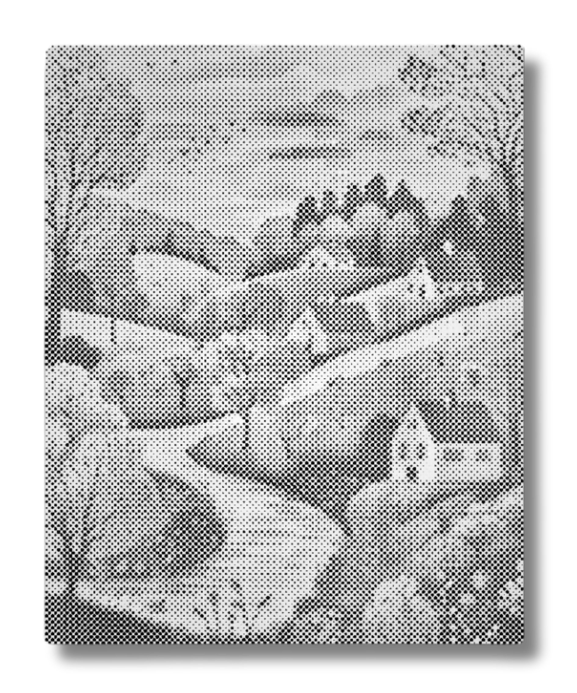 prickmålning av vinterby i snö mysigt vinterlandskap med hus och träd