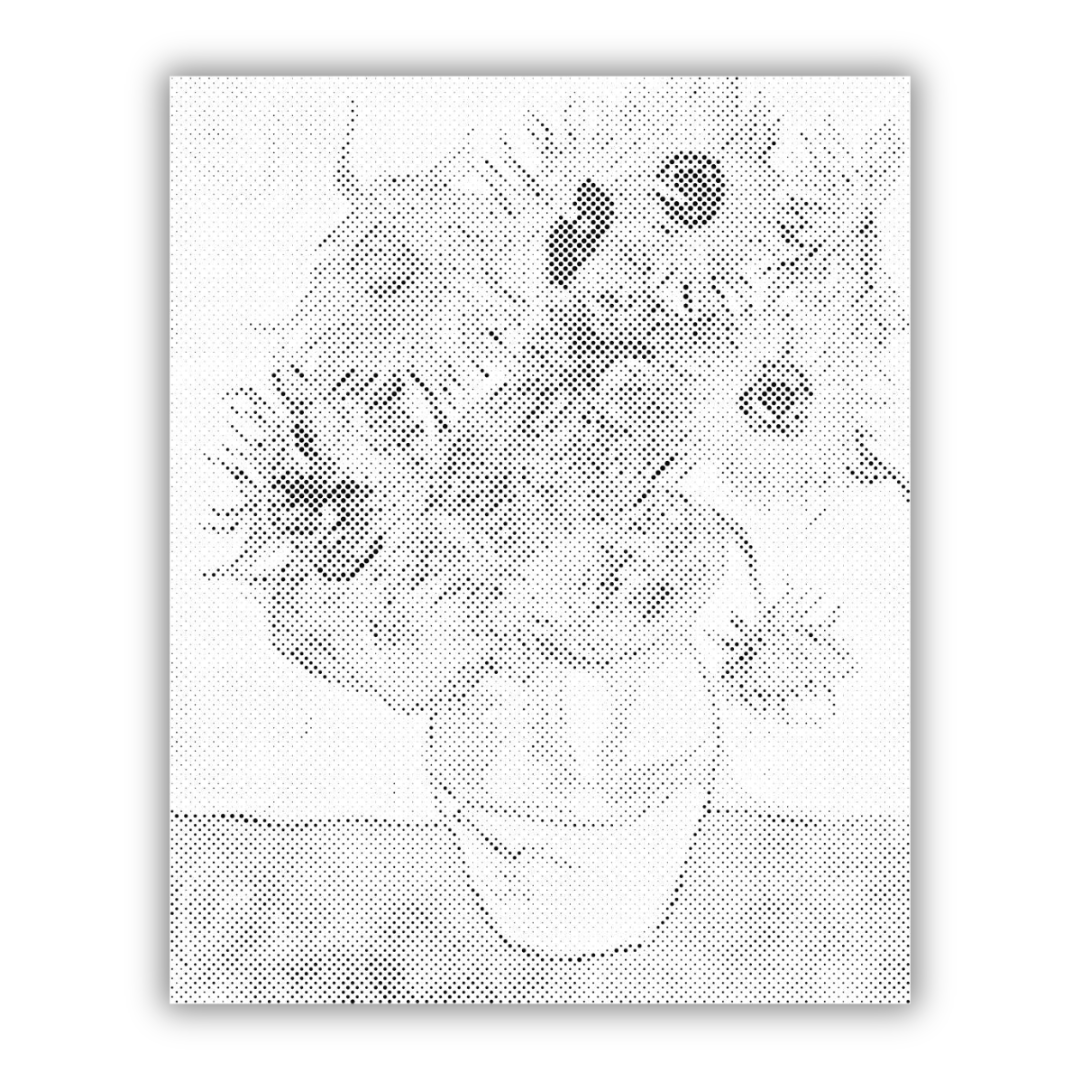 dot painting Van Gogh solrosor prickkonst